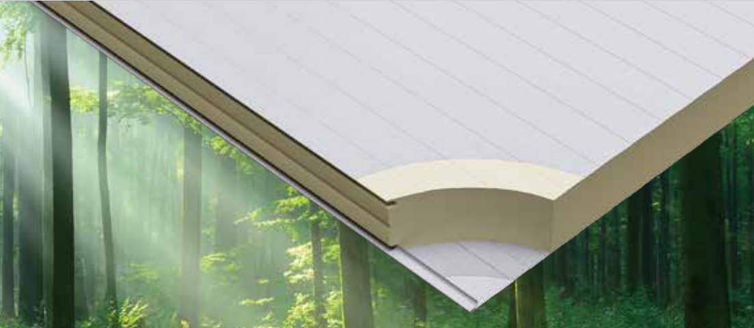 Панель холодного хранения полиуретана, сбалансированная биомассой экопара-БМБ